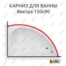Карниз для ванны Bas Вектра 150х90 Усиленный 20 мм MrKARNIZ