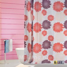 Штора для ванной Bursting красная