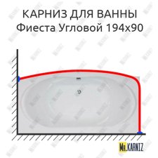 Карниз для ванны Bas Фиеста Угловой 194х90 Усиленный 20 мм MrKARNIZ
