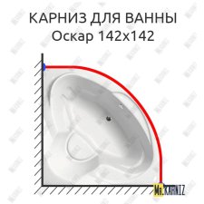 Карниз для ванны Bellrado Оскар 142х142 Усиленный 20 мм MrKARNIZ