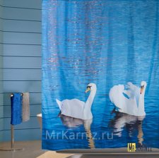 Штора для ванной SWANS Лебеди